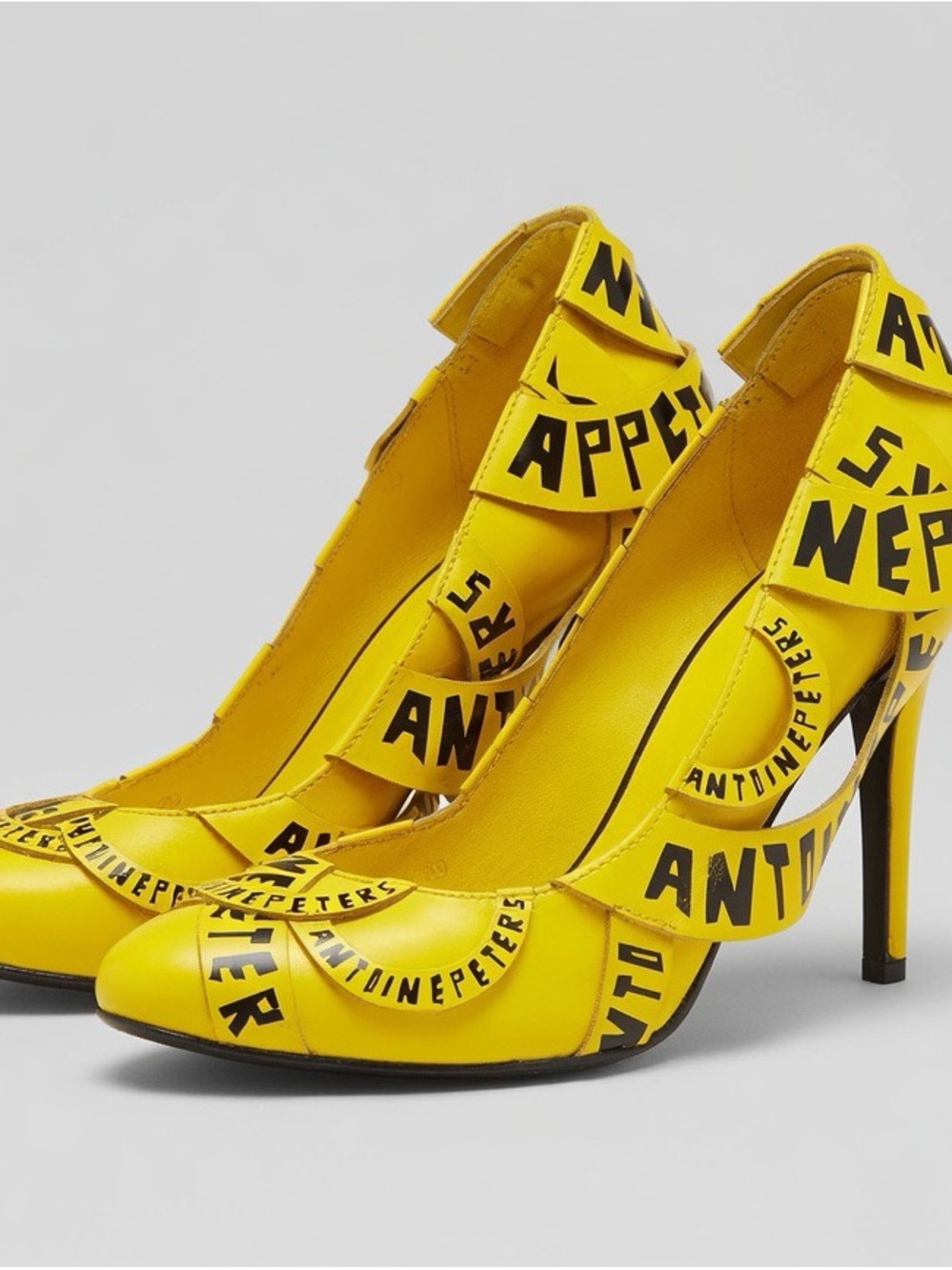 United Nude Yellow Graphic Cutout Pumps